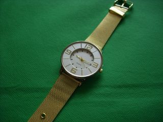 Schicke Damenuhr Nit Milanaise Armband Goldfarben Elegant 2.  Wahl Lagerware Bild
