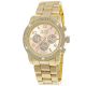 Pure Time Designer Strass Damenuhr,  Damen Armband Uhr Chronograph Optik Rose Gold Armbanduhren Bild 2