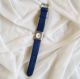 M&m Germany Armbanduhr Für Damen Edelstahlgehäuse Lederarmband Blau Design Kato Armbanduhren Bild 1