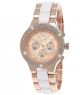Designer Strass Damenuhr,  Damen Armband Uhr,  Chronograph Stil,  Beige,  Weiß,  Rose Gold Armbanduhren Bild 3