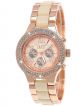 Designer Strass Damenuhr,  Damen Armband Uhr,  Chronograph Stil,  Beige,  Weiß,  Rose Gold Armbanduhren Bild 8