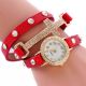 Hot Lady Girl Rhinestone Pu Leather Weave Wrap Strap Quartz Bracelet Wrist Watch Armbanduhren Bild 10