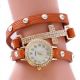 Hot Lady Girl Rhinestone Pu Leather Weave Wrap Strap Quartz Bracelet Wrist Watch Armbanduhren Bild 13
