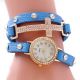 Hot Lady Girl Rhinestone Pu Leather Weave Wrap Strap Quartz Bracelet Wrist Watch Armbanduhren Bild 14