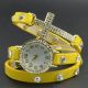 Hot Lady Girl Rhinestone Pu Leather Weave Wrap Strap Quartz Bracelet Wrist Watch Armbanduhren Bild 5