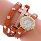 Hot Lady Girl Rhinestone Pu Leather Weave Wrap Strap Quartz Bracelet Wrist Watch Armbanduhren Bild 8