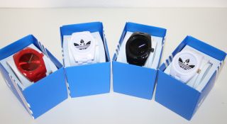 Adidas Uhr Trefoil Logo Armbanduhr Santiago Schwarz,  Weiß,  Rot Uvp 89,  00€ Bild
