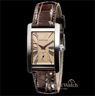 Emporio Armani Damen Uhr Ar0155 Klassik Braun Leder Ovp Bild