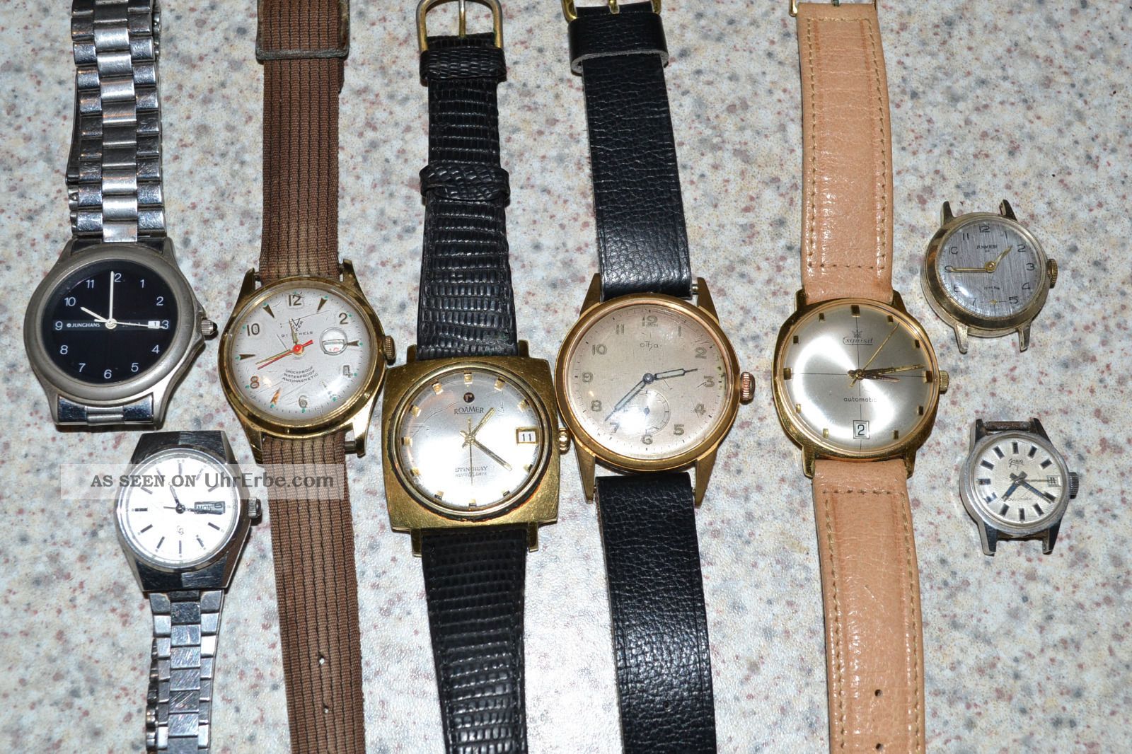 Armbanduhren Konvolut Z.  B.  Junghans,  Exquisit,  Roamer,  Otha,  Anker,  Citizen. Armbanduhren Bild