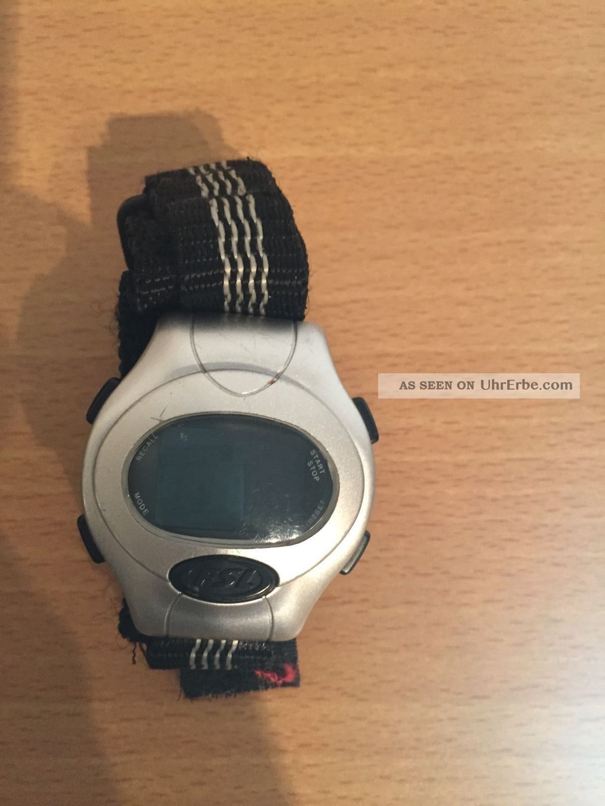 Fossil Armbanduhr, Kinderuhr, Klettband Uhr Schwarz Silber