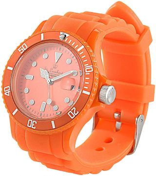 St.  Leonhard Sportliche Silikon - Quarz - Armbanduhr Poppig - Orange Bild