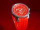 Neue Quarz Armbanduhr In Trendigem Rot/chrom Wunderschön Armbanduhren Bild 4