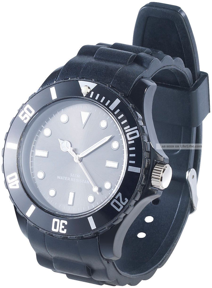 Pearl Silikon Armbanduhr Schwarz Armbanduhren Bild