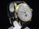 Heuer Triple Kalender Mondphase Vergoldet Carrera 12 Dato - Fehlproduktion - Rar Armbanduhren Bild 1