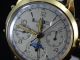Heuer Triple Kalender Mondphase Vergoldet Carrera 12 Dato - Fehlproduktion - Rar Armbanduhren Bild 7