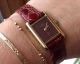 Cartier Argent Tank Handaufzug Uhr Funktionsfähig 925 Vergoldet Armbanduhren Bild 1
