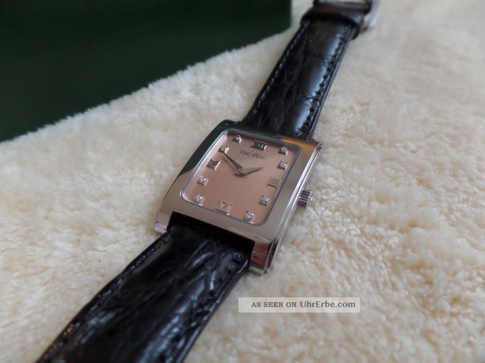 Feine Paul Picot Ref.  4080 Mit Lachsfarbenem Zifferblatt Mit Diamanten,  Edelstah Armbanduhren Bild