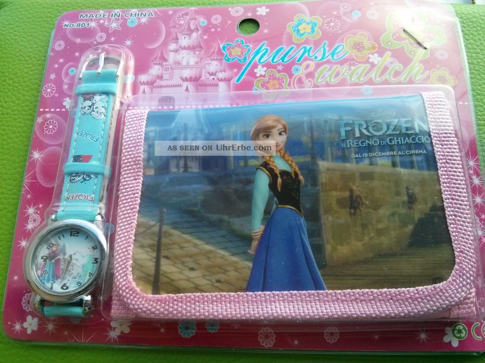 Uhr Kunstleder Und Zeichentrickfilm Geldbeutel Satz Für Kinder Armbanduhren Bild