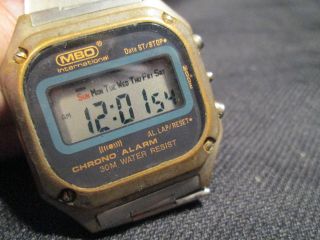 Mbo 2058ht Chrono Alarm Lcd Digital Uhr Armbanduhr Vintage Bild