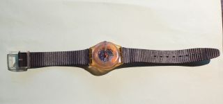 Swatch Uhr Orange - Modell ? - Kunststoffarmband - Batterie Leer - 80er Jahre Bild