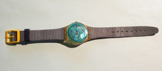 Swatch Uhr - Grün - Modell ? - Kunststoffarmband - Batterie Leer - 80er Jahre Bild