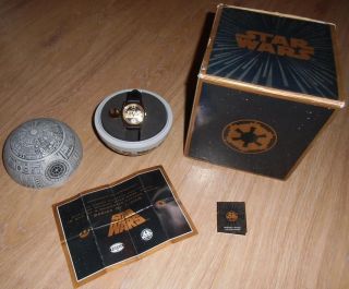 Star Wars Fossil Uhr 20th Anniversary Death Star Limited Gold 891/1000 Bild