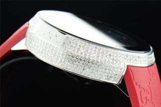 Gucci Herren Uhr Custom Full Case Digital Rot Ya114212 Diamantuhr 4kt Bild