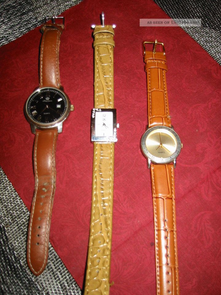3 Damenuhren,  Armbanduhren,  Braun Armbanduhren Bild