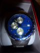 Guess Chronograph Herren Uhr Tachymeter 39mm Blau - Gelb Faltschließe Chrono Armba Armbanduhren Bild 2