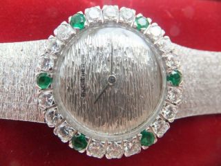Damen Armbanduhr Brillanten - Smaragden Bucherer 750/18k Weissgold Lady Massive Bild