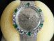 Damen Armbanduhr Brillanten - Smaragden Bucherer 750/18k Weissgold Lady Massive Armbanduhren Bild 3