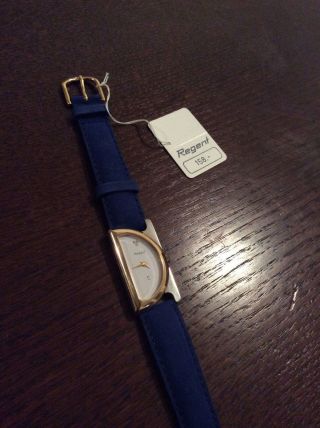 Regent Damen Uhr Armbanduhr Armband Uhr Blau Leder Bild