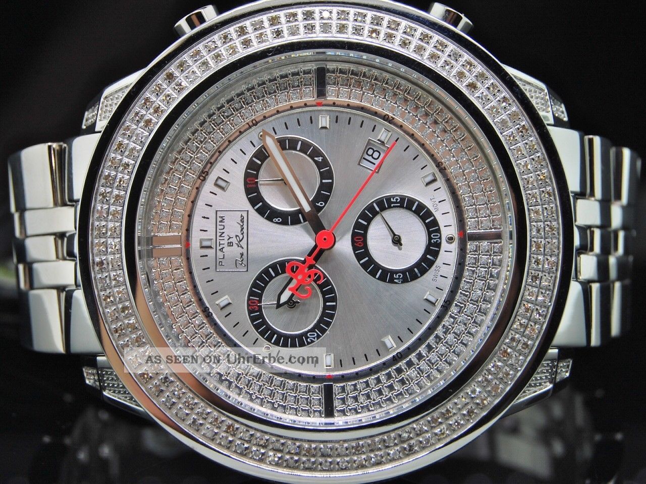 Herren - Diamantuhr Joe Rodeo Chronograph,  1.  75ct Diamant,  Weiß Armbanduhren Bild
