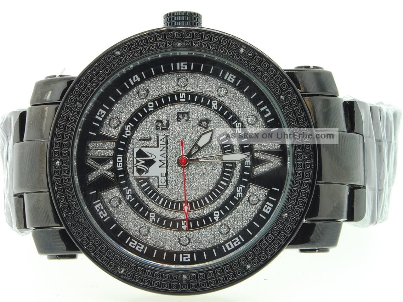 Herren - Diamantuhr Ice Mania Jojo Icetime Jojino Joe Rodeo,  Glanz - Schwarz,  Im1154m Armbanduhren Bild