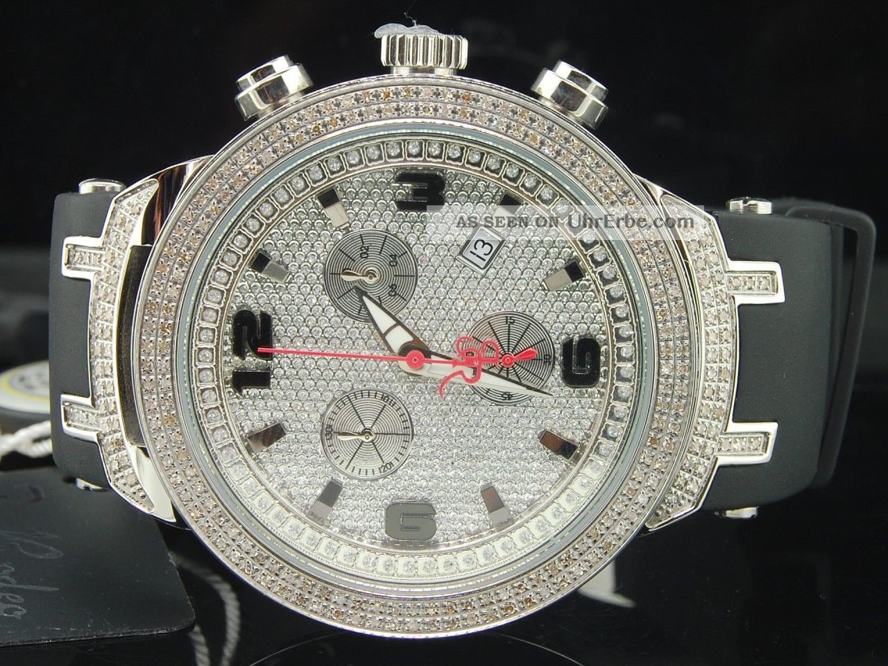 Herren Joe Rodeo Jojo Master Edition 242 Echt Diamond Watch 2.  20 Ct.  Weiß Jjm88 Armbanduhren Bild