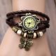 Damen Retro Leder Armbanduhr Bowknot Schmetterling Quartz Uhr Armreif Armband C5 Armbanduhren Bild 4