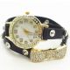 Damen Retro Leder Armbanduhr Bowknot Schmetterling Quartz Uhr Armreif Armband C5 Armbanduhren Bild 7
