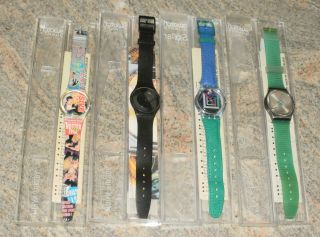 Swatch 4 X Uhren: Gk258,  Sfb100,  Gn402,  Gx109 Mit Verpackung Ex Sammlung Bild