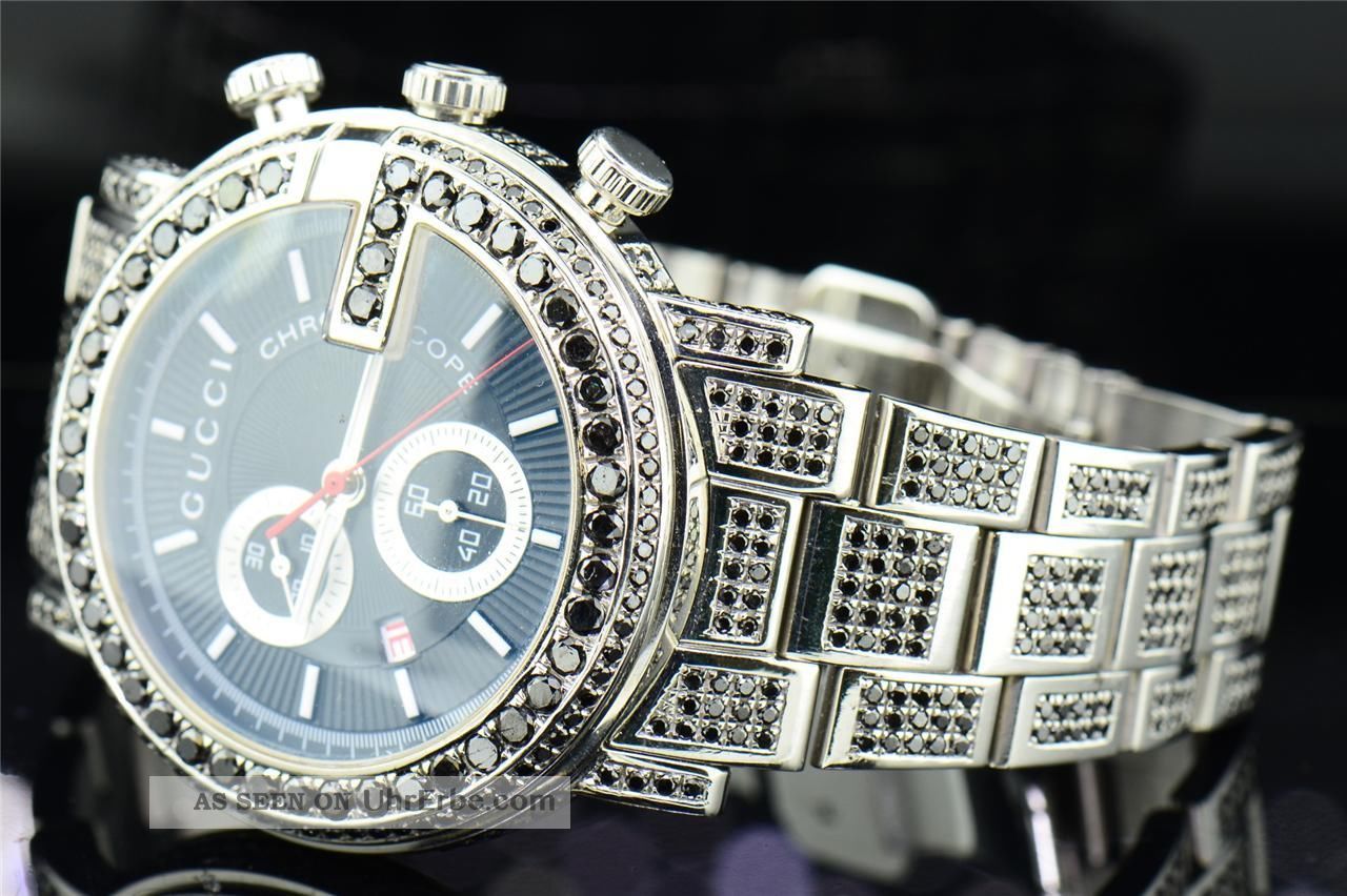 Armbanduhr Mit Schwarzem Ziffernblatt Gucci Ya101309 16.  50 Ct. Armbanduhren Bild
