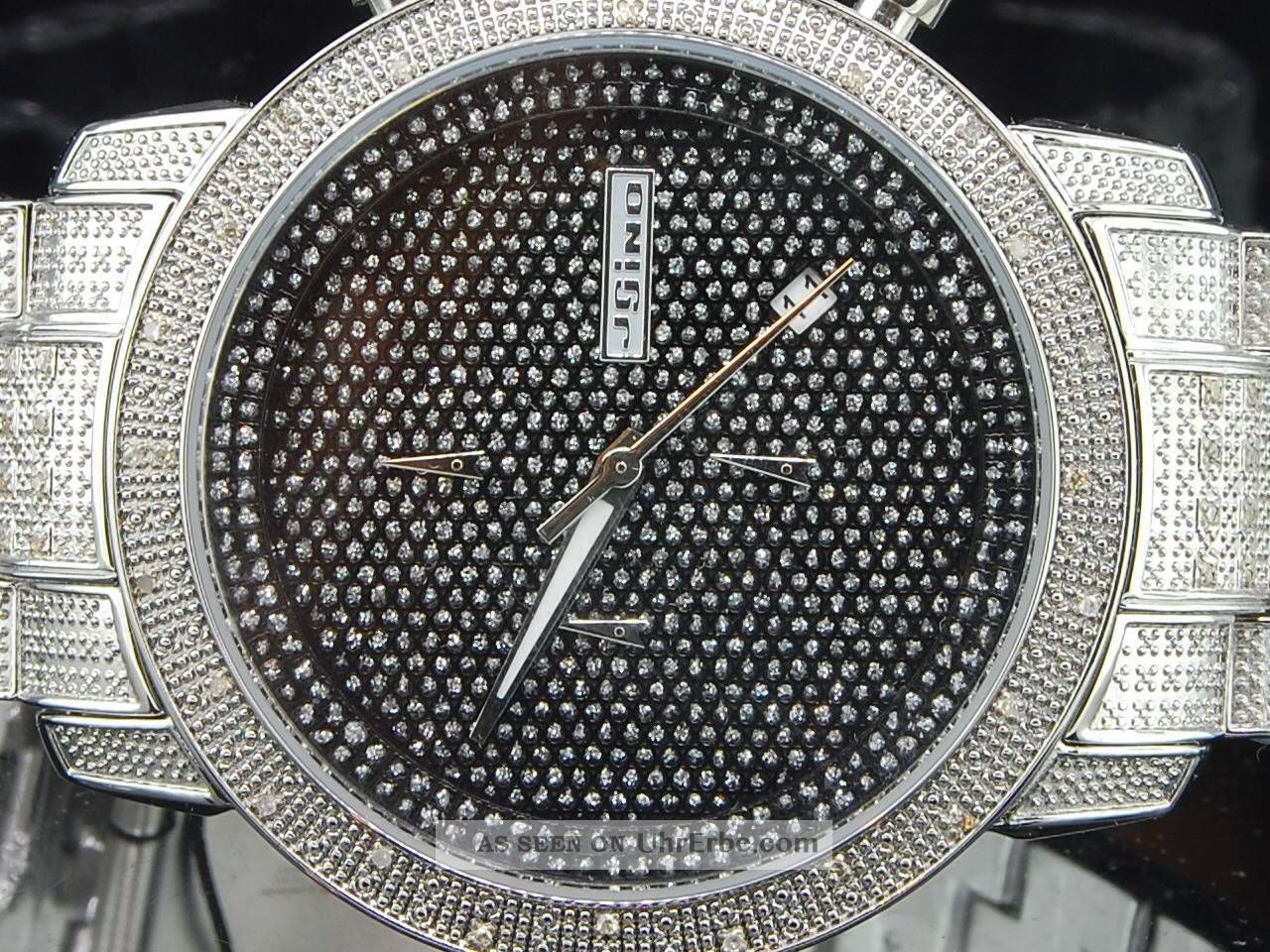 Herren - Weiß - Ton Jojino Joe Rodeo 1,  05 Ct.  Diamantzifferblatt Uhr Illusion Mj1001 Armbanduhren Bild