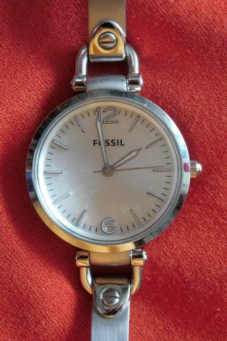 Fossil Damenuhr Es 3038 Edelstahl Armband Armbanduhr Bild