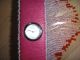 Fossil Uhr Lederband Breit Pink Rosa Perlen Fransen Hippie Armbanduhren Bild 1