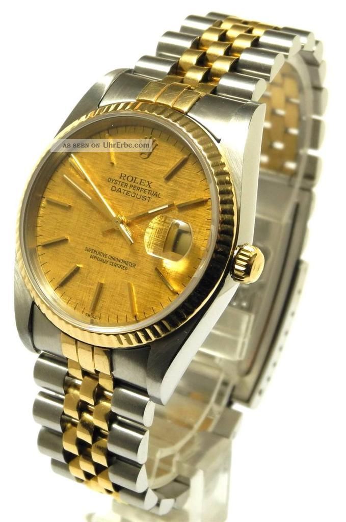 Rolex Datejust 2tone Edelstahl 18kt Gold Jubileeband Ref 16233 W Serie 1995 Armbanduhren Bild