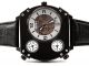 Exklusive Automatik Uhr Triple Temps Mit Lederarmband Schwarz Chrono Skelett Sil Armbanduhren Bild 2