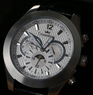 Cronenberg Herren - Armbanduhr Xl Analog Automatik Leder 12073w1 Bild