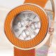 Designer Kettenedelstahlgewebe Orange Sport Chronograph Uhr Armbanduhren Bild 13