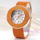 Designer Kettenedelstahlgewebe Orange Sport Chronograph Uhr Armbanduhren Bild 3