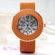 Designer Kettenedelstahlgewebe Orange Sport Chronograph Uhr Armbanduhren Bild 7