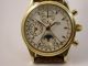Traum Chronograph Vollkalender Hau Massiv Gold 750 Automatik Schweres Modell Armbanduhren Bild 7