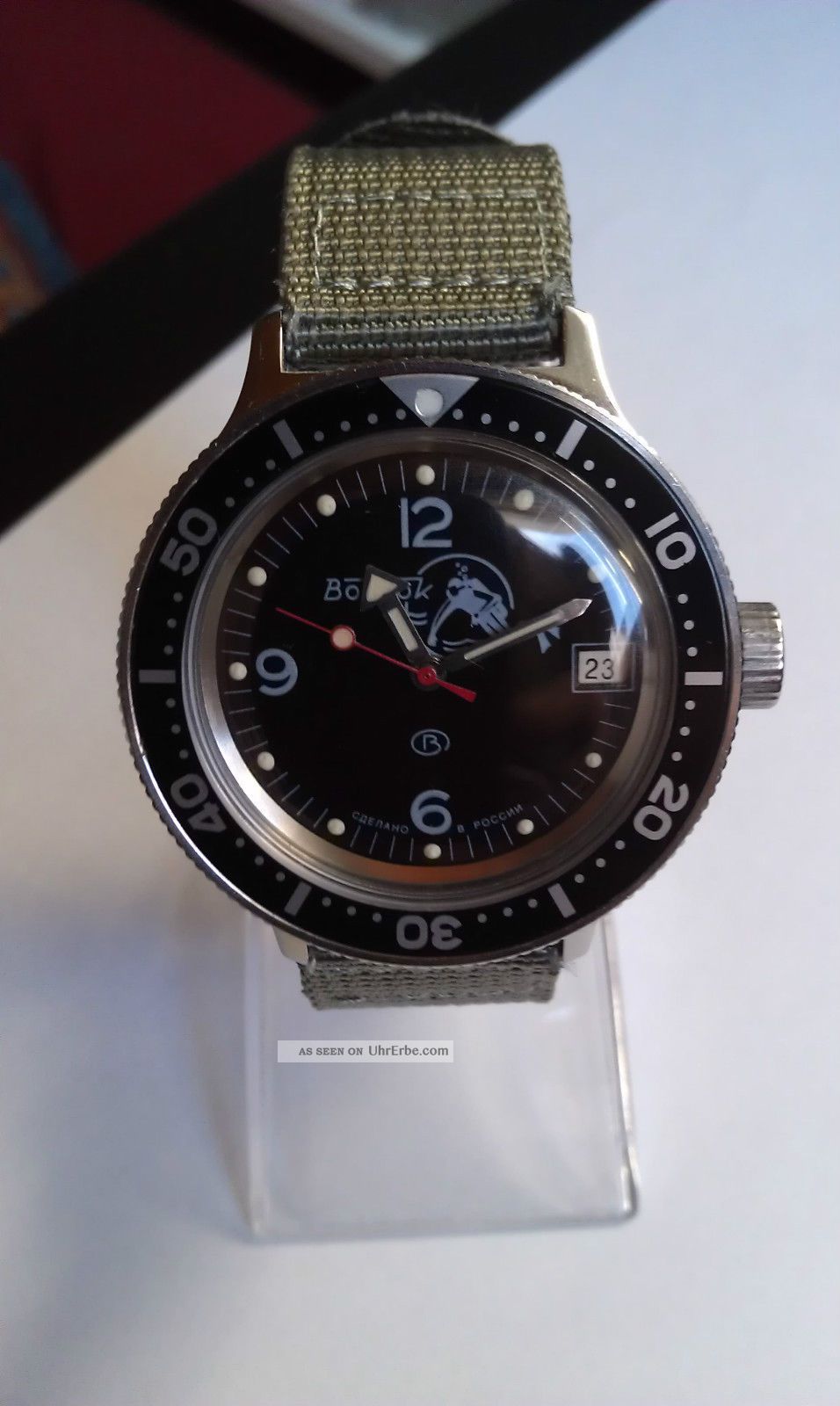 Vostok Amphibia Automatik Diver Dude Schwarzes Inlay Zulu Armbanduhren Bild